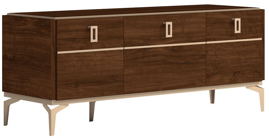 Product photograph of Status Eva Day Walnut Brown Italian 3 Door Tv Unit from Choice Furniture Superstore.